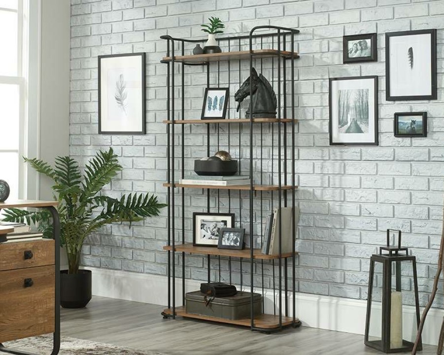 Bookcases & Shelves * | Sale Online Station House Bookcase In Etched Oak Sauder 426435