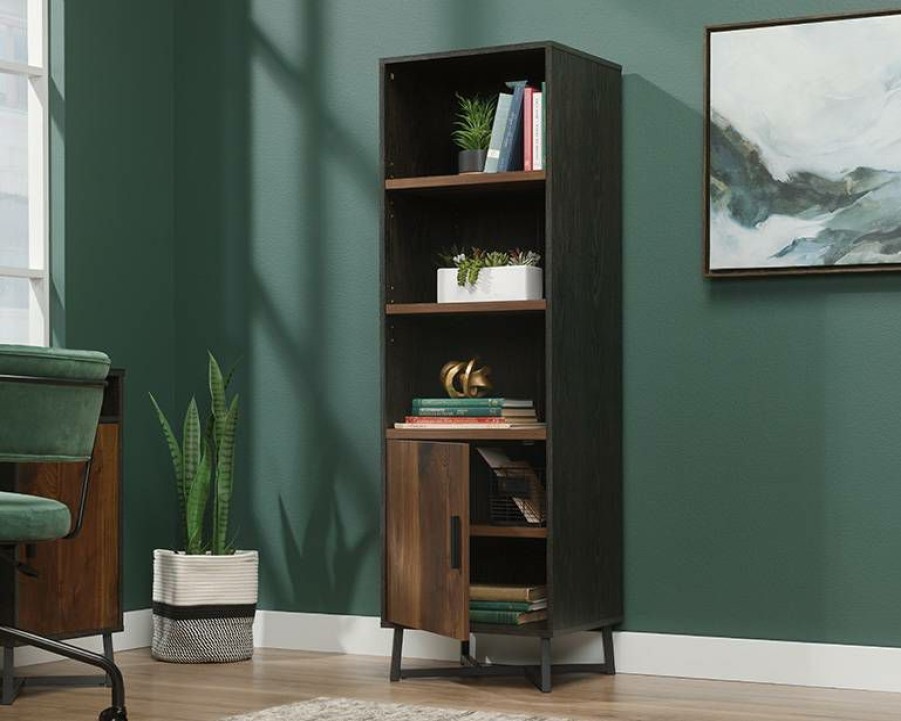 Bookcases & Shelves * | Best Choice Canton Lane Bookcase W/ Door In Grand Walnut Sauder 425303