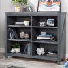 Bookcases & Shelves * | Low Price Dover Edge Cubby Storage Bookcase In Denim Oak Sauder 433530