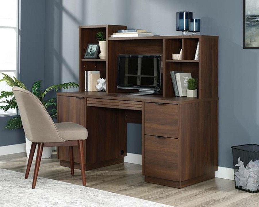 Desks * | Fashion Englewood Computer Hutch Spm In Spiced Mahogany Sauder 426919