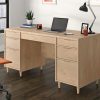 Desks * | New Clifford Place Executive Home Office Desk In Natural Maple Sauder 433362