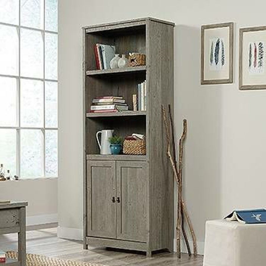 Bookcases & Shelves * | Outlet Cottage Road Library W/ Doors In Mystic Oak Sauder 422476