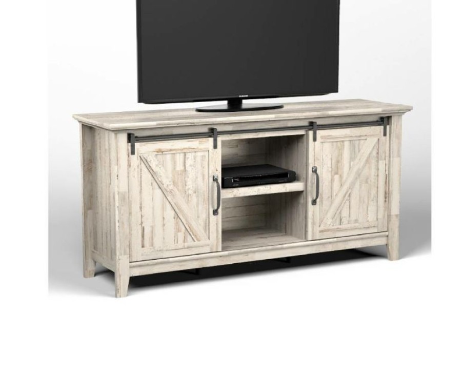 Storage Credenza * | Reliable Quality Dakota Pass Credenza In White Plank Sauder 425118