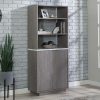 Bookcases & Shelves * | Hot Selling East Rock 5-Shelf Bookcase With Doors In Ashen Oak Sauder 431611