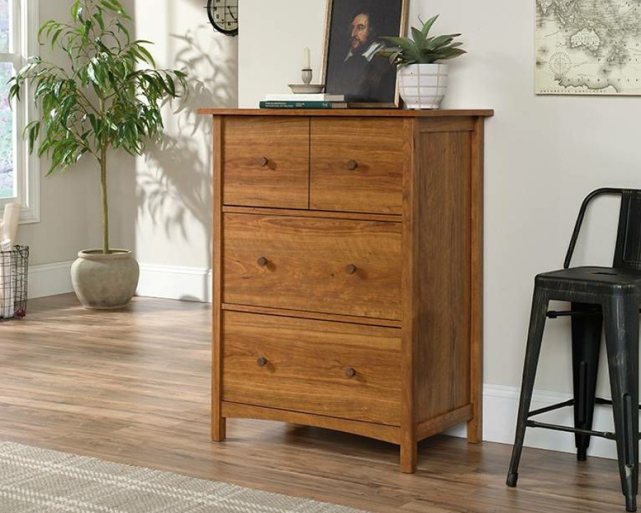 Desks * | Promotion Drop Front Secretary Desk In Prairie Cherry Sauder 428920