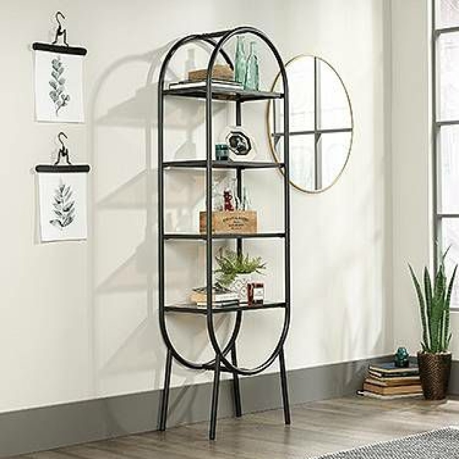 Bookcases & Shelves * | Special Style Boulevard Cafe Open Shelving In Black Sauder 421957