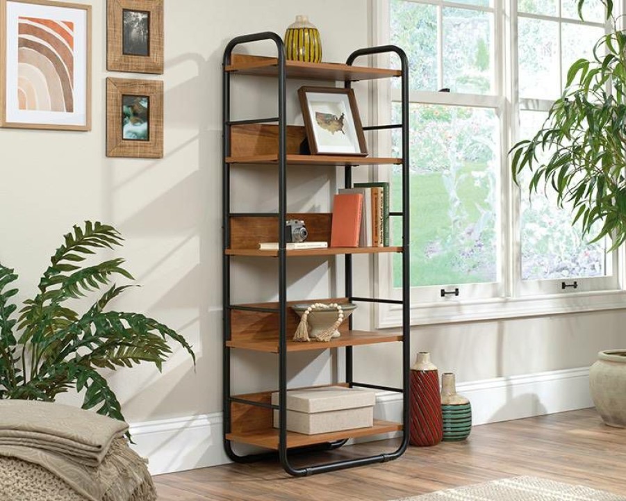 Bookcases & Shelves * | New Arrivals 5-Shelf Open Bookcase In Prairie Cherry Sauder 428928