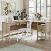 Desks * | Hot Selling Orchard Oak L-Shaped Desk With File Drawer Sauder 425128