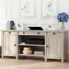 Desks * | New Arrivals Hammond Home Office Credenza Desk In Chalk Oak Sauder 428247