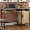 Desks * | Popular Market Commons Single Pedestal Desk In Prime Oak Sauder 431296