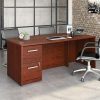 Desks * | Best Choice Affirm 72 X 36 2-File Single Ped Bowfront Desk In Classic Cherry Sauder 430215