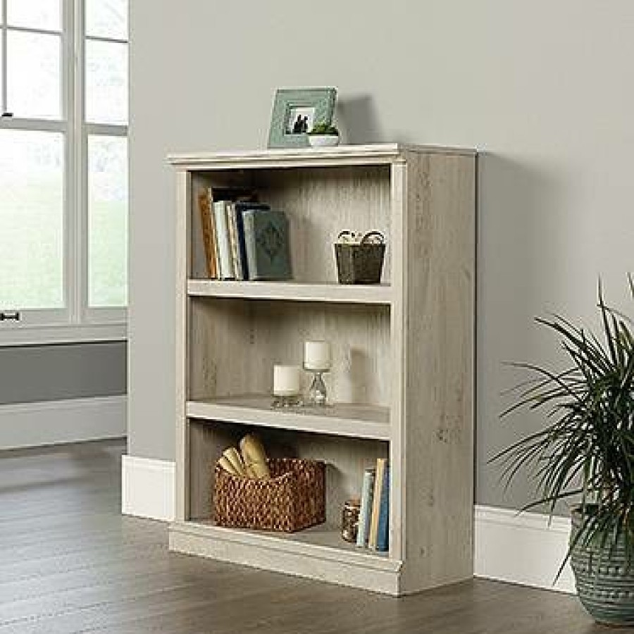 Bookcases & Shelves * | Popular Miscellaneous Storage 3-Shelf Bookcase In Chalked Chestnut Sauder 423032