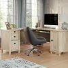 Desks * | Hot Selling Chalk Oak L-Shaped Desk With Cord Management Sauder 428243