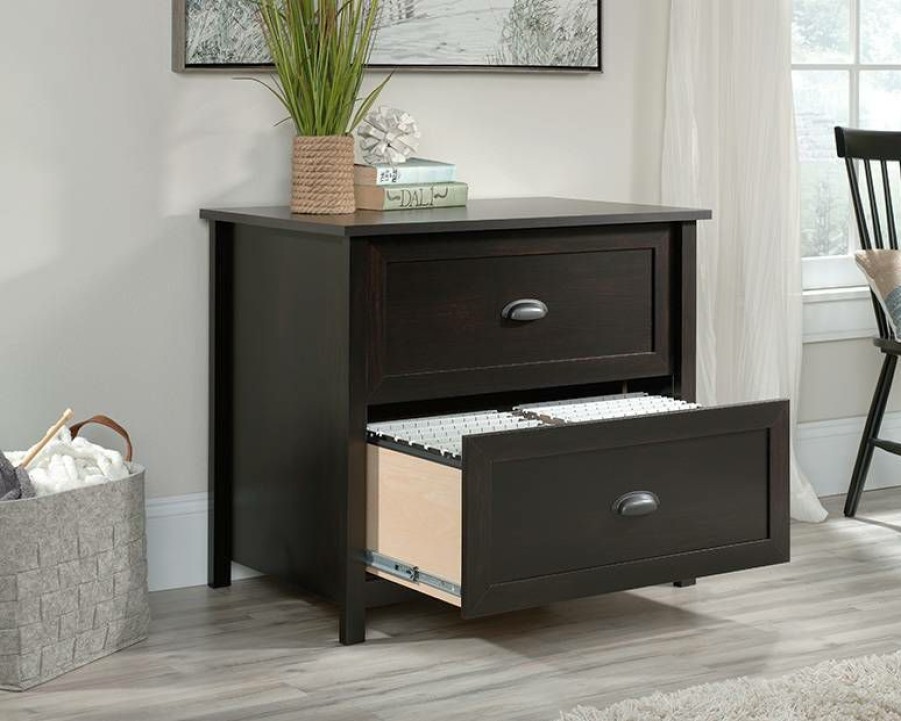 Filing Cabinets * | Outlet County Line Lateral File Eb In Estate Black Sauder 427719