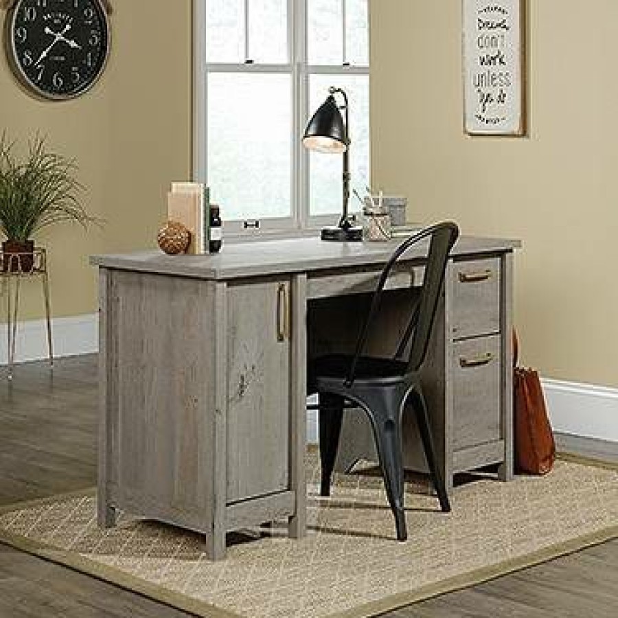 Desks * | Hot Selling Cannery Bridge Computer Desk In Mystic Oak Sauder 422879