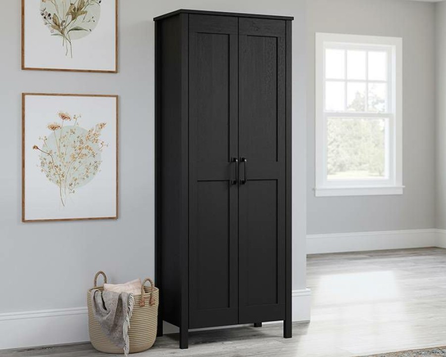 Filing Cabinets * | High Quality Two-Door Storage Cabinet In Raven Oak Sauder 433243