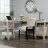 Desks * | Reliable Quality L-Shaped Trestle Desk In Chalked Chestnut Sauder 428833