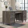 Desks * | Reliable Quality Modern Executive Desk In Jet Acacia Sauder 429504