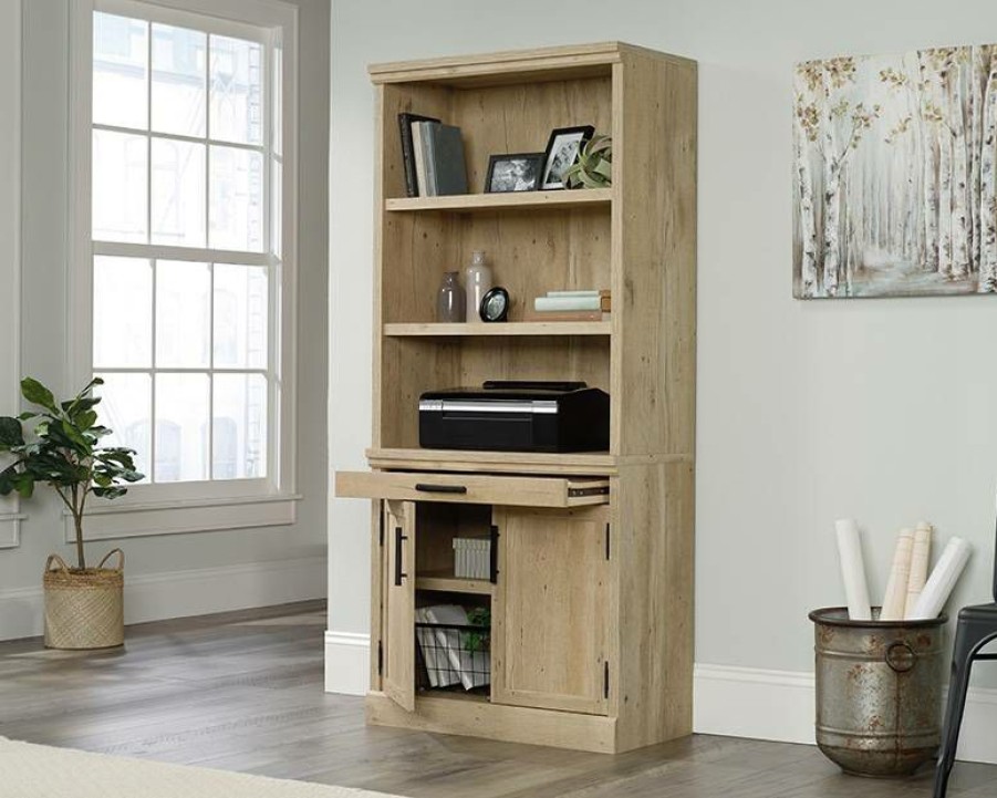 Desks * | Best Choice Aspen Post Library Hutch Pmo In Prime Oak Sauder 427017