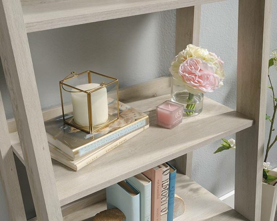 Bookcases & Shelves * | Clearance Trestle 5-Shelf Bookcase In Chalked Chestnut Sauder 424122