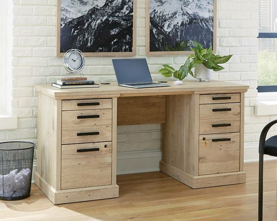 Desks * | Best Quality Mason Peak 60 Commercial Credenza Desk In Prime Oak Sauder 427801