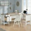 Desks * | High Quality Cottage Road L Desk Sw In Soft White Sauder 428225