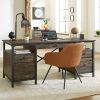 Desks * | Fashionable Steel River Industrial Desk With Drawers In Carbon Oak Sauder 427854