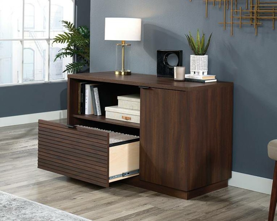 Storage Credenza * | Less Expensive Englewood Small Credenza Spm In Spiced Mahogany Sauder 426917