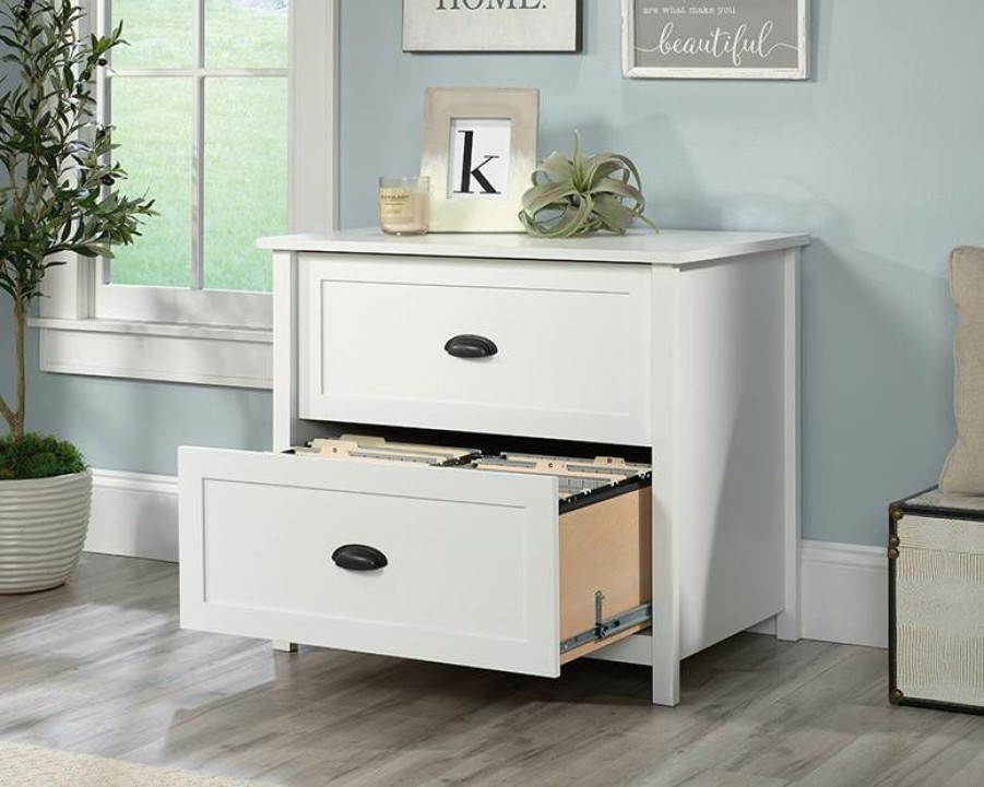 Filing Cabinets * | New Threads County Line Lateral File Sw In Soft White Sauder 427565