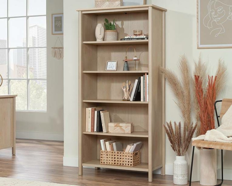 Bookcases & Shelves * | Outlet Sale Whitaker Point 5-Shelf Display Bookshelf In Natural Maple Sauder 429376