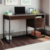 Desks * | Shop International Lux Single Pedestal Home Office Desk Umber Wood Sauder 430877