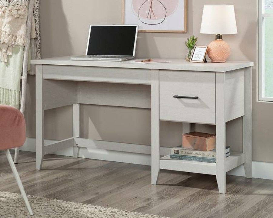 Desks * | Fashionable Summit Station Single Pedestal Desk In Glacier Oak Sauder 432012