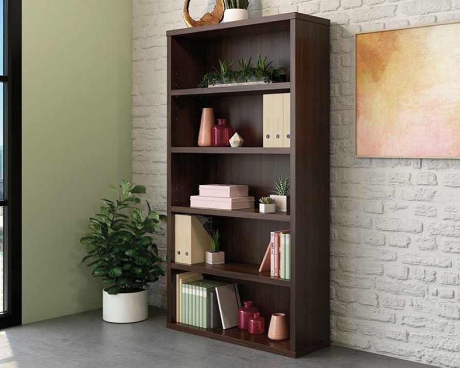 Bookcases & Shelves * | Sale Online Affirm 5-Shelf Commercial Bookcase In Noble Elm Sauder 427450