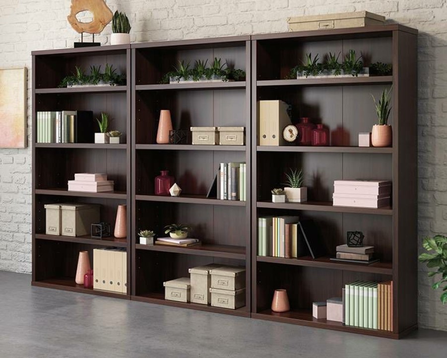 Bookcases & Shelves * | Sale Online Affirm 5-Shelf Commercial Bookcase In Noble Elm Sauder 427450