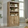 Bookcases & Shelves * | New Arrivals 5 Shelf Bookcase W/ Doors In Lintel Oak Sauder 426413