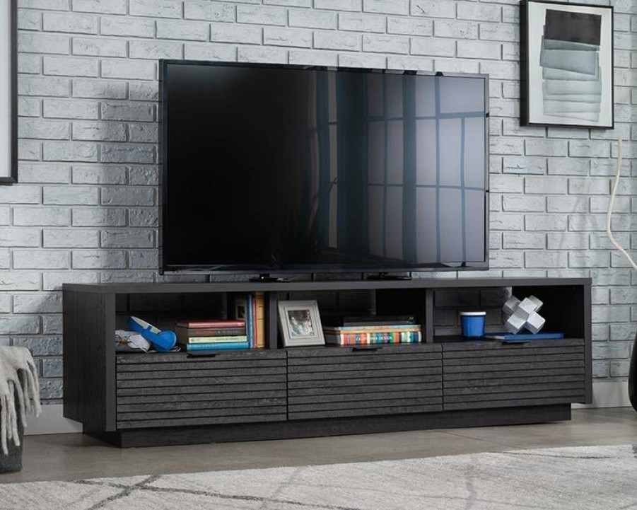 Storage Credenza * | Best Quality Tv Credenza With Drawers In Raven Oak Sauder 433482