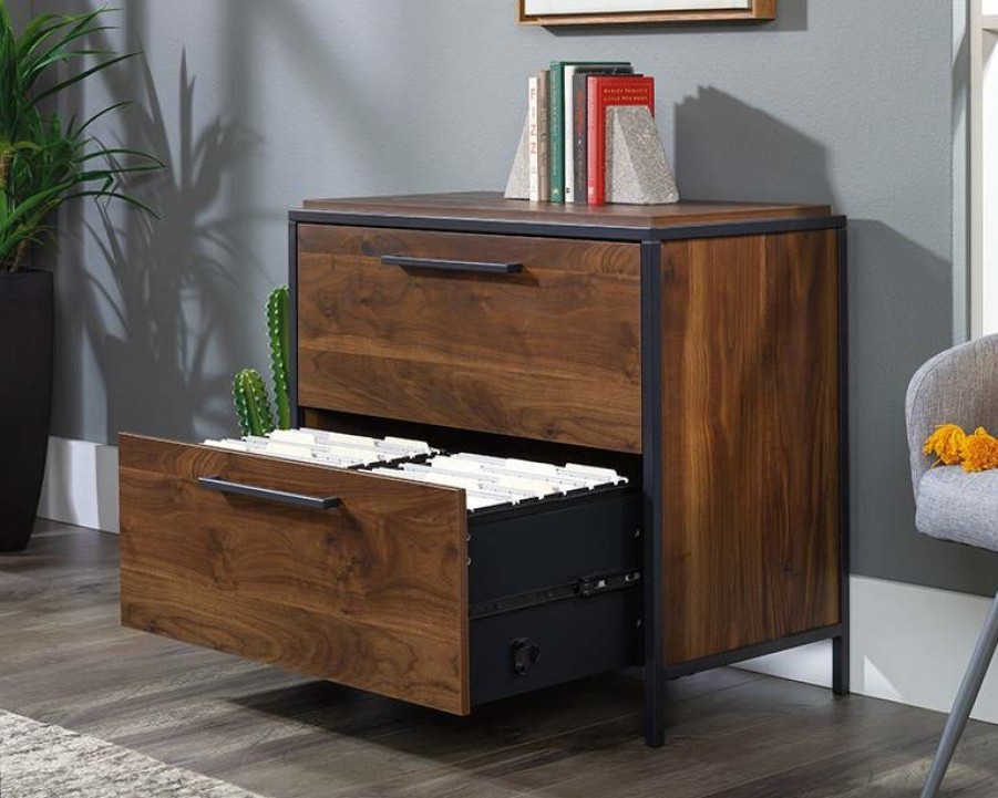 Filing Cabinets * | Outlet Sale 2-Drawer Lateral File Cabinet In Grand Walnut Sauder 429434